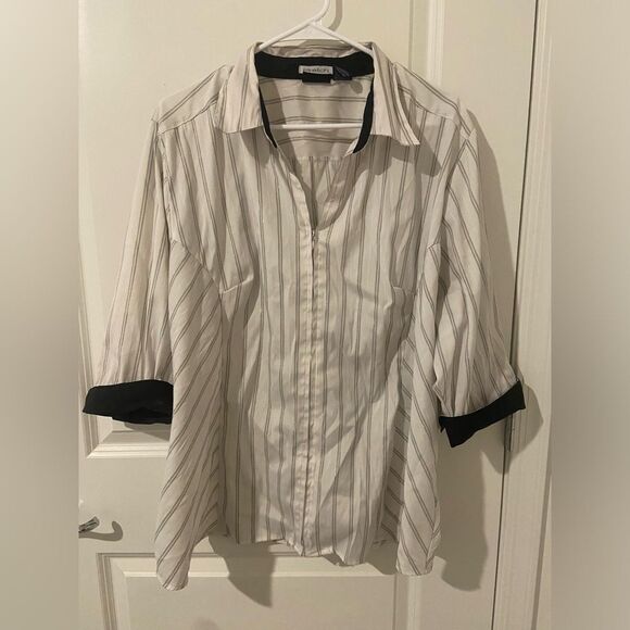 🎉Shimmering Zip-Up blouse - Picture 1 of 8
